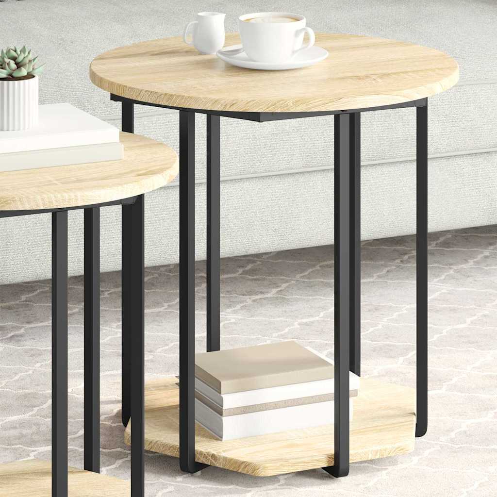 Set tavolini con lo scaffale 2 pcs Marrone