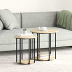 Set tavolini con lo scaffale 2 pcs Marrone