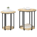 Set tavolini con lo scaffale 2 pcs Marrone