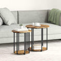 Set tavolini con lo scaffale 2 pcs Marrone