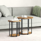 Set tavolini con lo scaffale 2 pcs Marrone