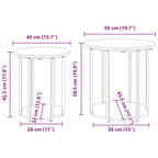 Set tavolini con lo scaffale 2 pcs Marrone