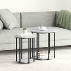 Set tavolini con lo scaffale 2 pcs Grigio