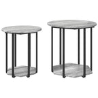 Set tavolini con lo scaffale 2 pcs Grigio