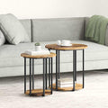 Set tavolini con lo scaffale 2 pcs Marrone