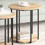 Set tavolini con lo scaffale 2 pcs Marrone