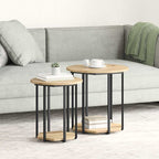 Set tavolini con lo scaffale 2 pcs Marrone
