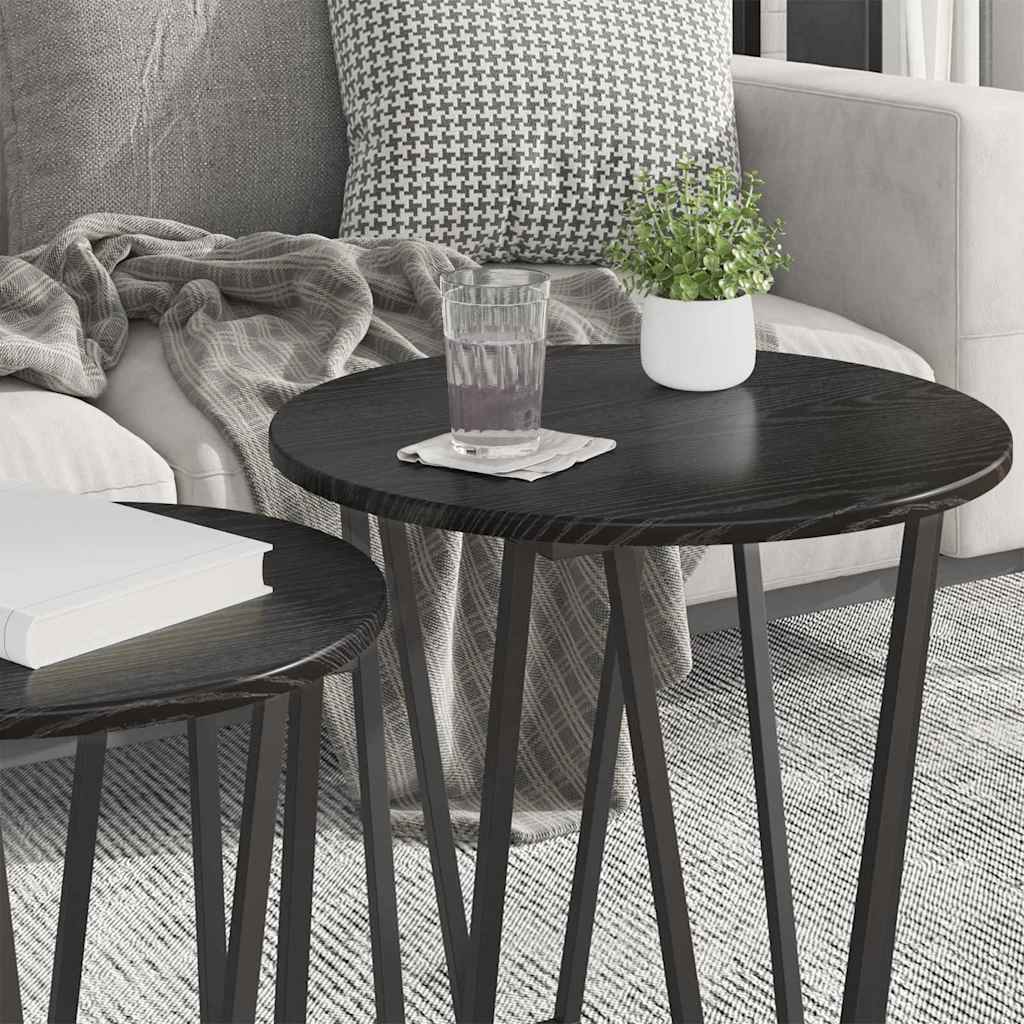 Set tavolini 2 pcs Rovere Nero