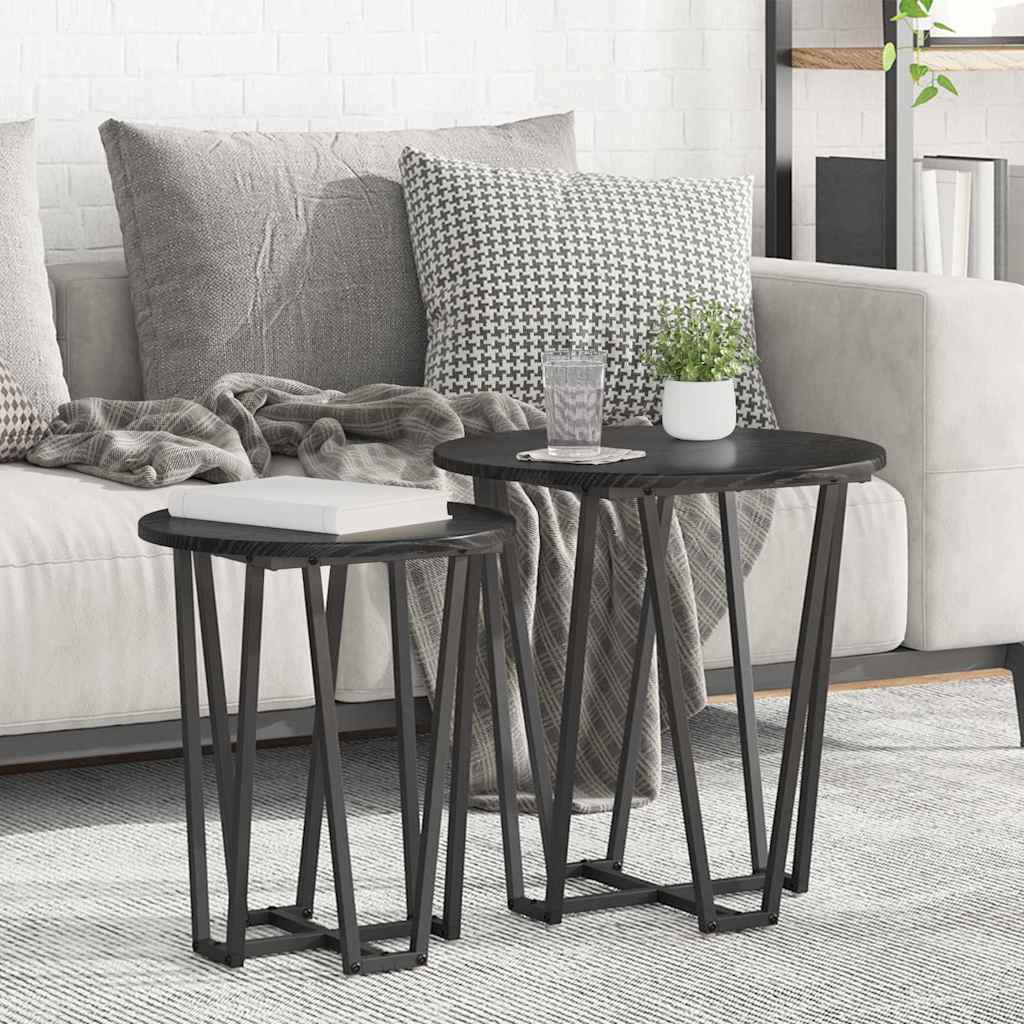 Set tavolini 2 pcs Rovere Nero
