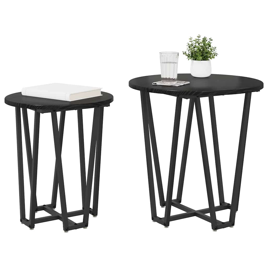 Set tavolini 2 pcs Rovere Nero