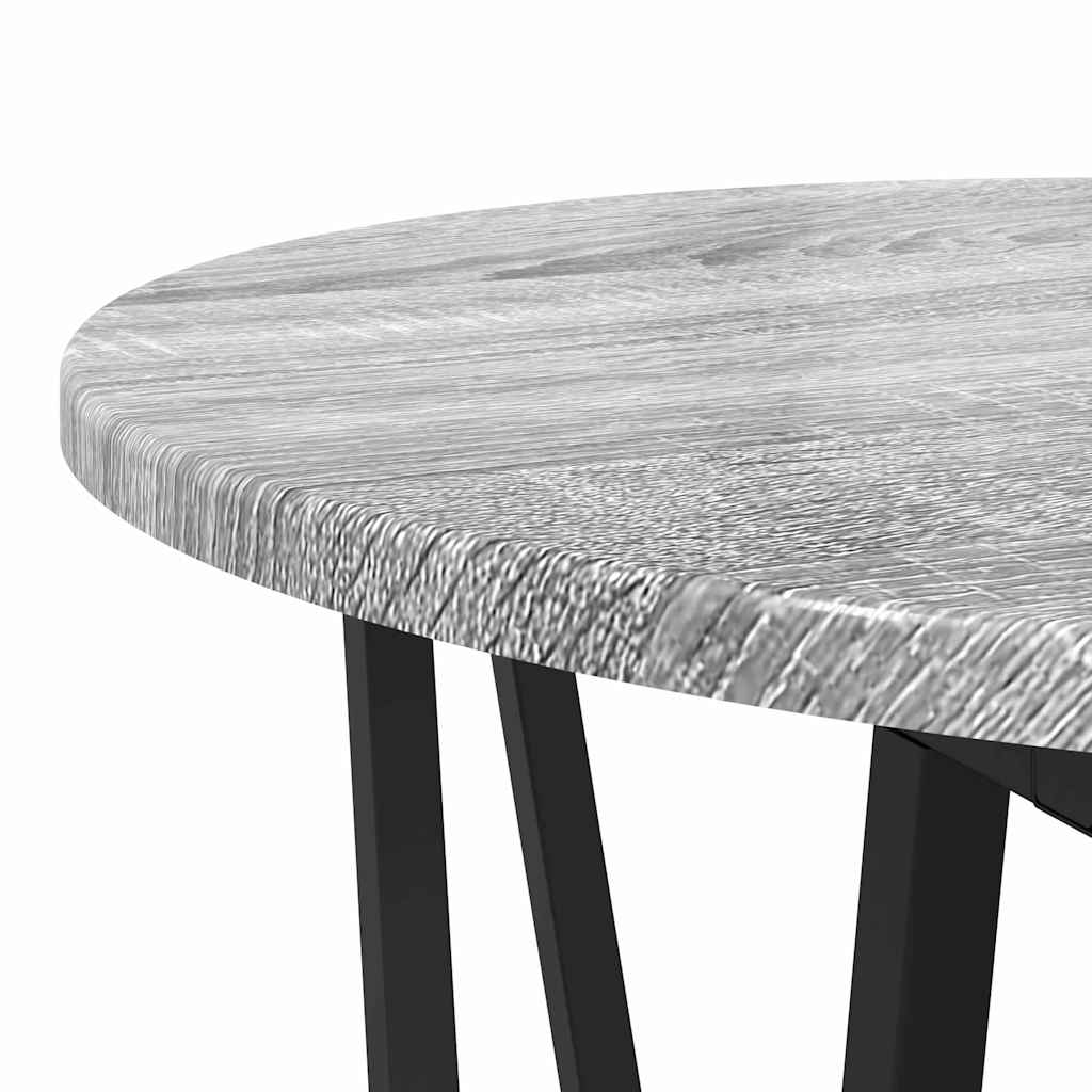 Set tavolini 2 pcs Grigio Sonoma e Nero