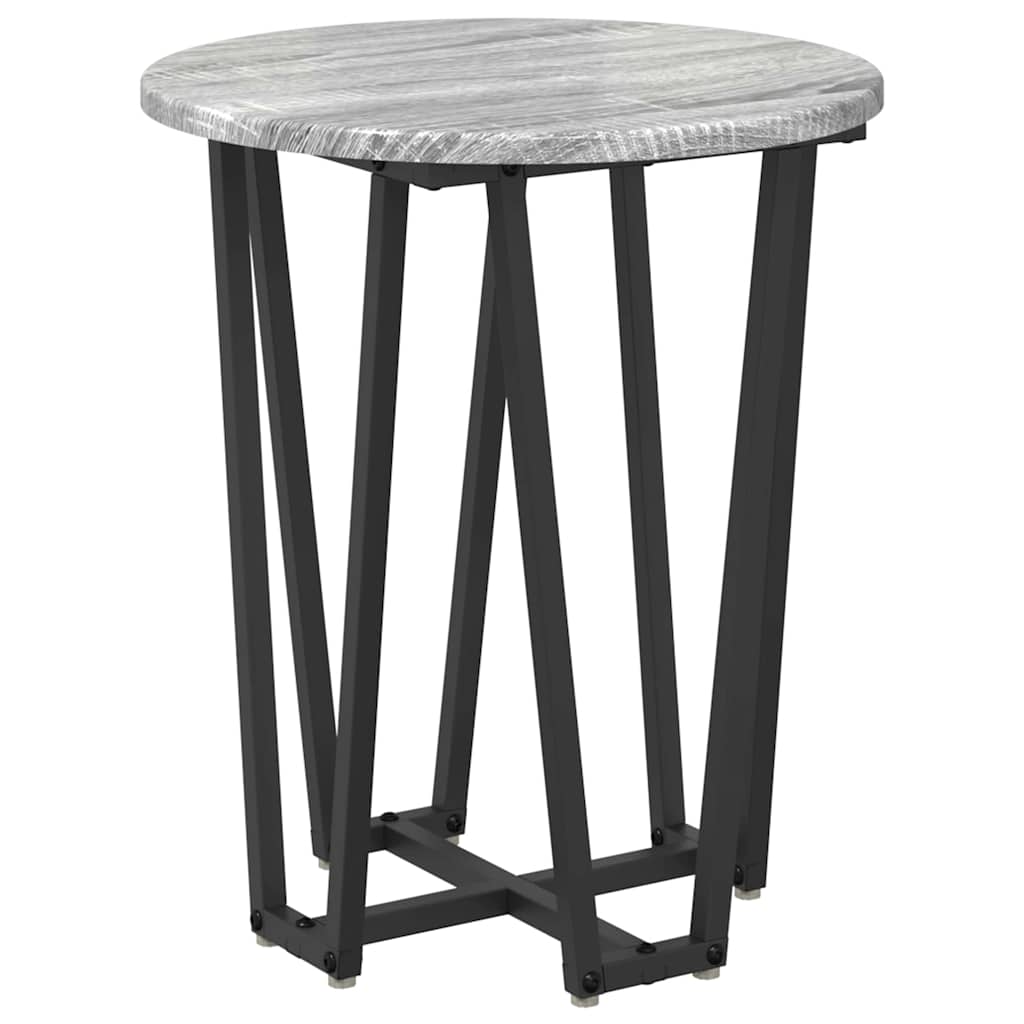 Set tavolini 2 pcs Grigio Sonoma e Nero