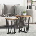 Set tavolini 2 pcs Legno Antico e Nero