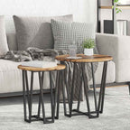 Set tavolini 2 pcs Legno Antico e Nero