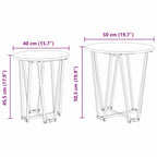 Set tavolini 2 pcs Legno Antico e Nero
