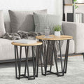 Set tavolini 2 pcs Rovere Artigianale e Nero