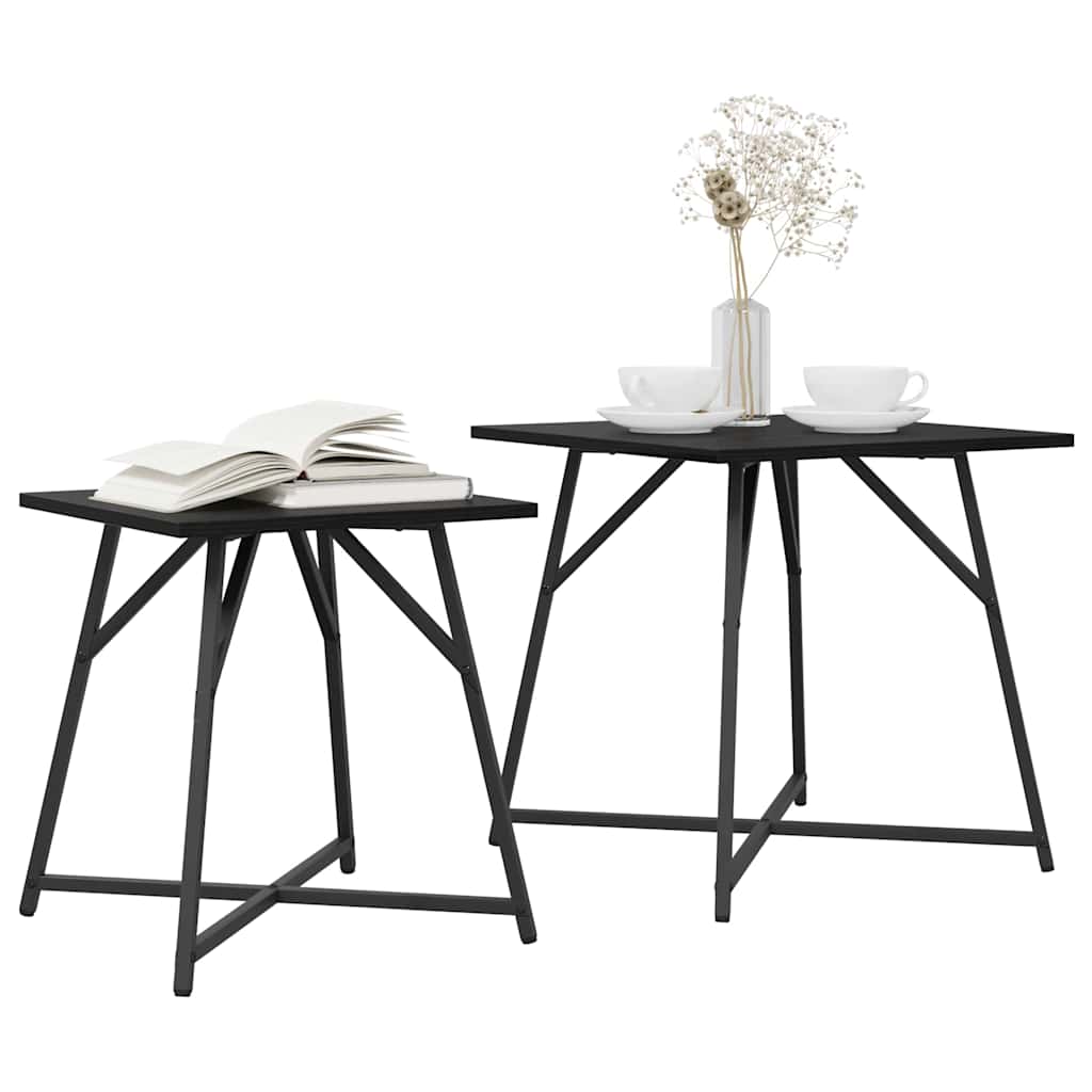 Set tavolini 2 pcs Rovere Nero