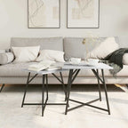 Set tavolini 2 pcs Grigio Sonoma e Nero