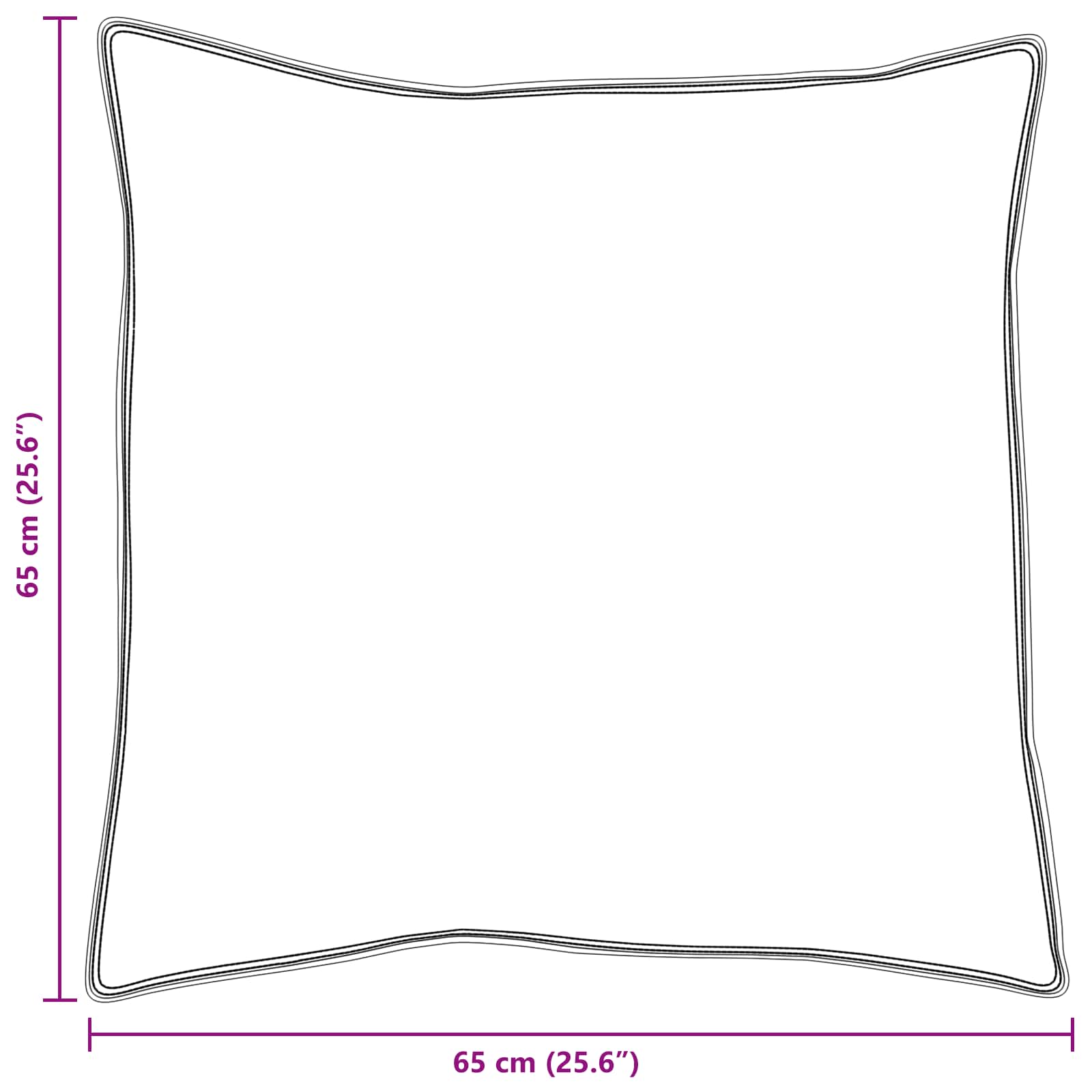 Cuscino con cuscino 2 pcs Bianco 65 x 65 cm Cotone
