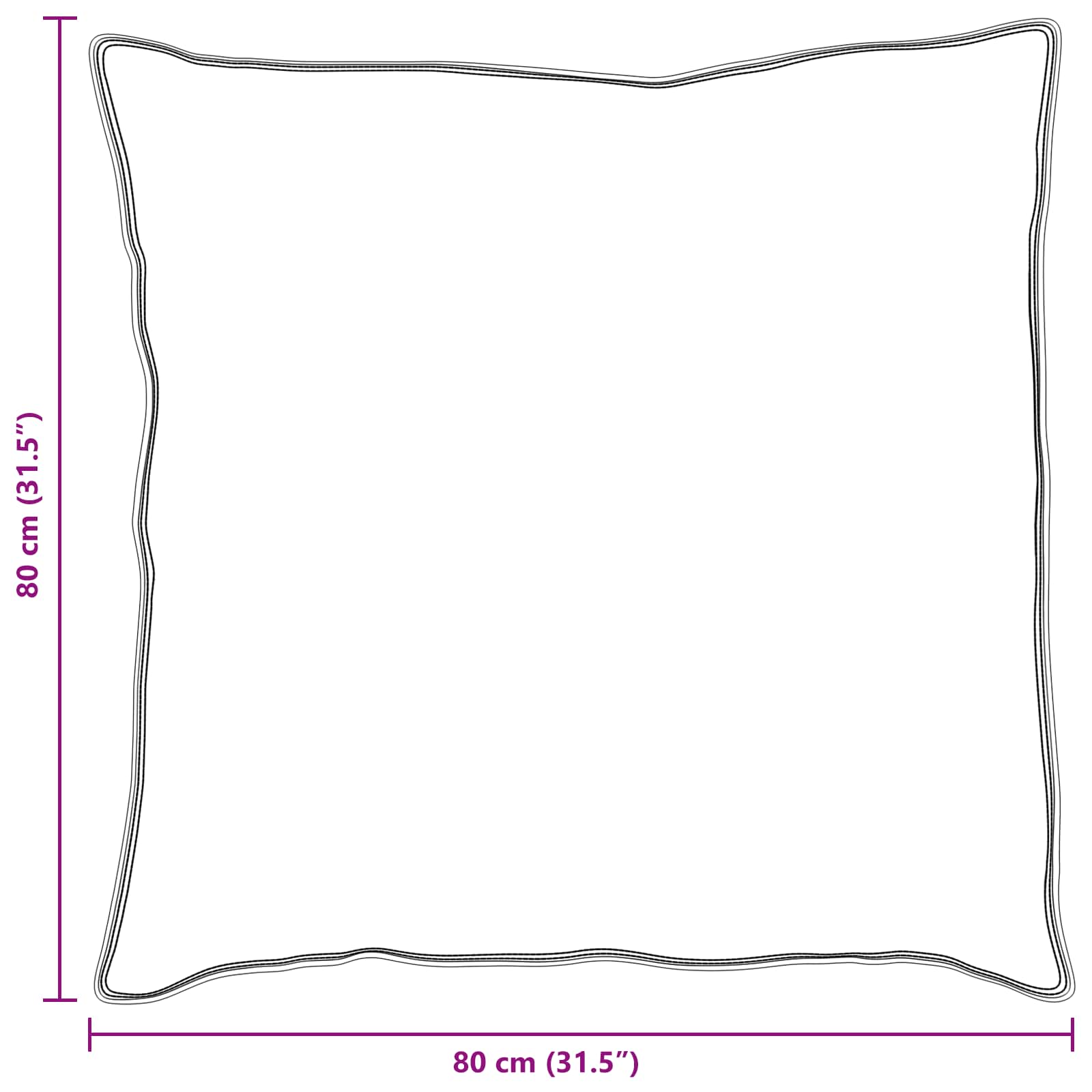 Cuscino con cuscino 2 pcs Bianco 80 x 80 cm Cotone
