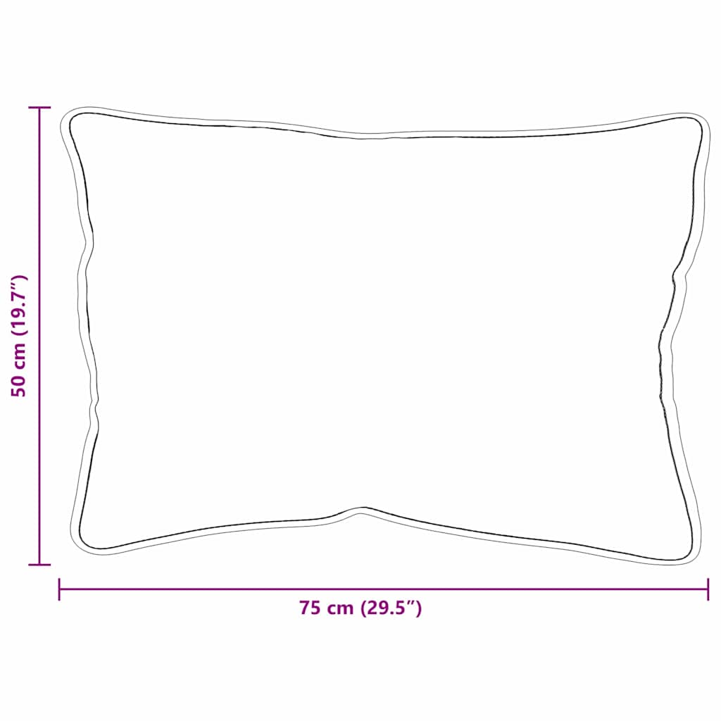 Cuscino 2 pcs Bianco 75 x 50 x 20 cm Cotone e Poliestere