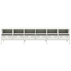 Mobile TV Bianco 202x39x43,5 cm in Acciaio Laminato a Freddo