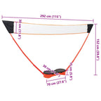Set da Badminton con 2 Racchette, Rete e Custodia 292x30x152 cm