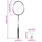 Set da Badminton con 2 Racchette, Rete e Custodia 292x30x152 cm