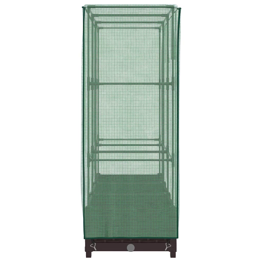 Letto Rialzato con Copertura Serra Effetto Rattan 120x40x123 cm
