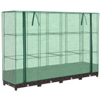 Letto Rialzato con Copertura Serra Effetto Rattan 160x40x123 cm