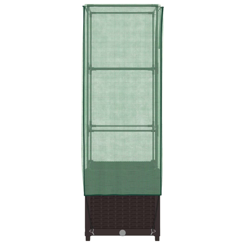 Letto Rialzato con Copertura Serra Effetto Rattan 40x40x139 cm
