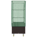Letto Rialzato con Copertura e Ruote Effetto Rattan 80x50x182cm