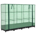 Letto rialzato con copertura per serra effetto rattan 160x40x123 cm