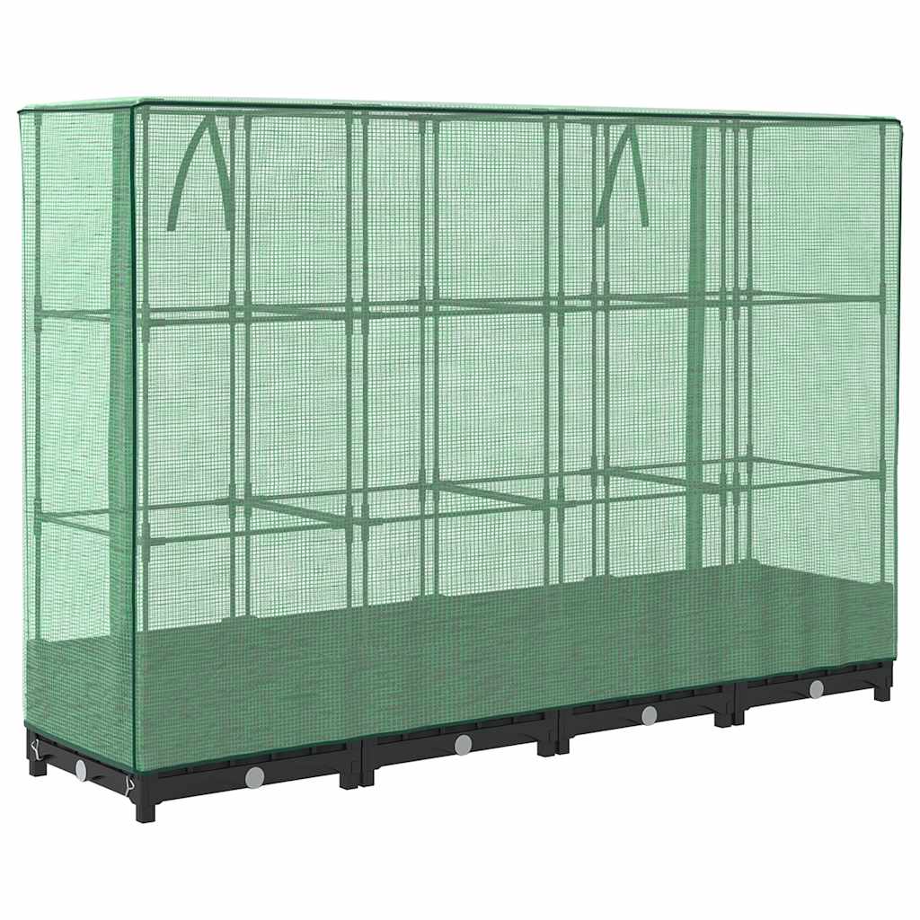 Letto rialzato con copertura per serra effetto rattan 160x40x123 cm