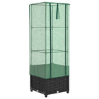 Letto Rialzato con Copertura Serra Effetto Rattan 40x40x139 cm