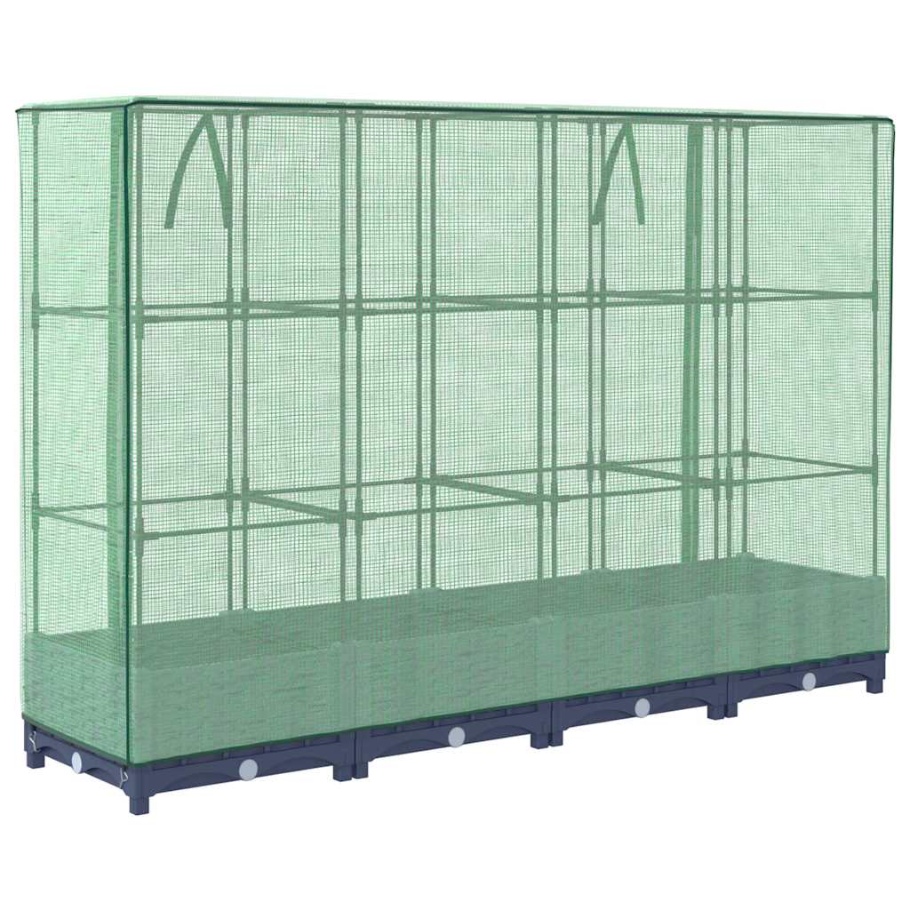Letto rialzato con copertura per serra effetto rattan 160x40x123 cm