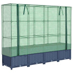 Letto rialzato con copertura per serra effetto rattan 160x40x138 cm