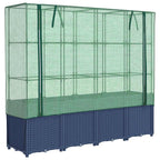 Letto rialzato con copertura per serra effetto rattan 160x40x153 cm