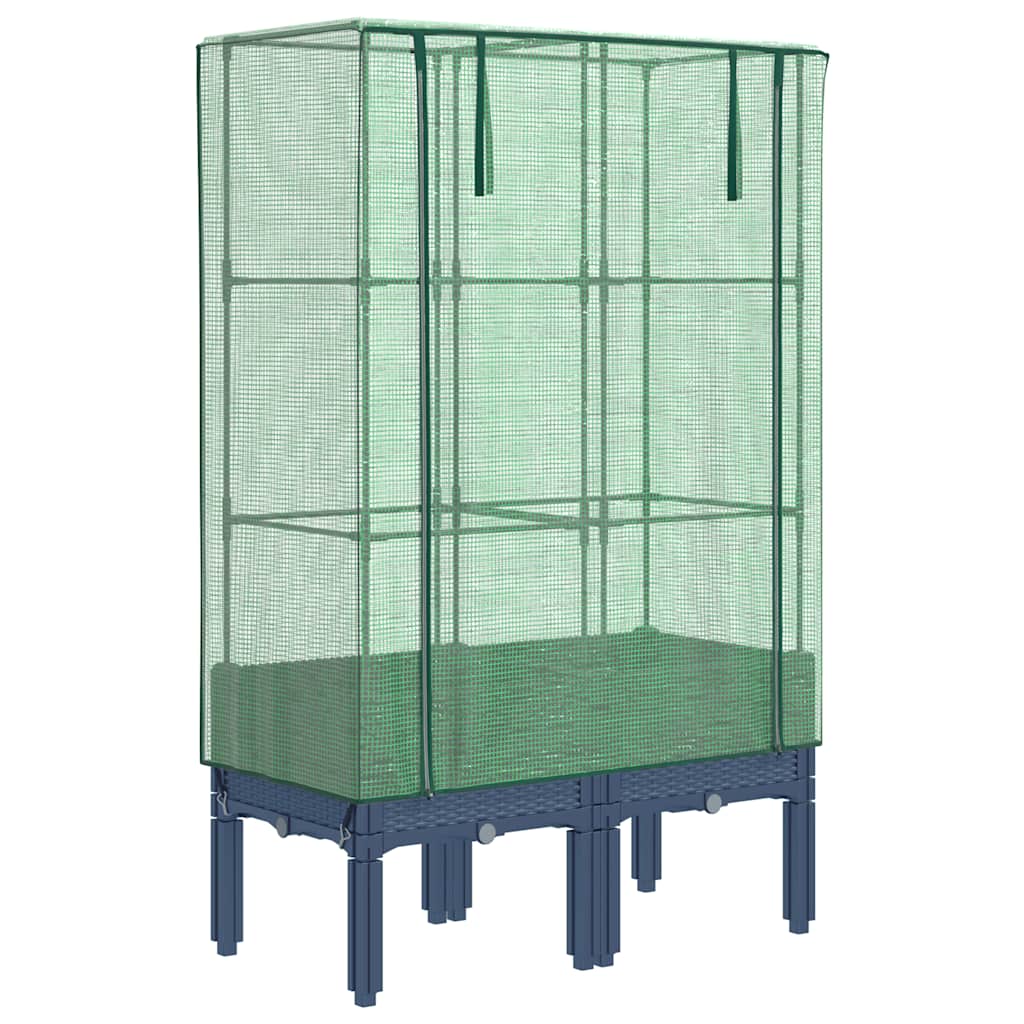 Letto Rialzato con Copertura Serra Effetto Rattan 80x40x140 cm