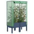 Letto Rialzato con Copertura Serra Effetto Rattan 80x40x140 cm