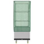 Letto Rialzato con Copertura e Ruote Effetto Rattan 80x50x182cm