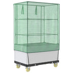 Letto Rialzato con Copertura e Ruote Effetto Rattan 80x50x182cm