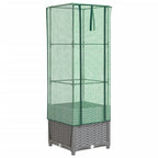 Letto Rialzato con Copertura Serra Effetto Rattan 40x40x139 cm