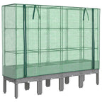 Letto Rialzato con Copertura Serra Effetto Rattan 160x40x140 cm