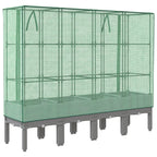 Letto Rialzato con Copertura Serra Effetto Rattan 160x40x140 cm