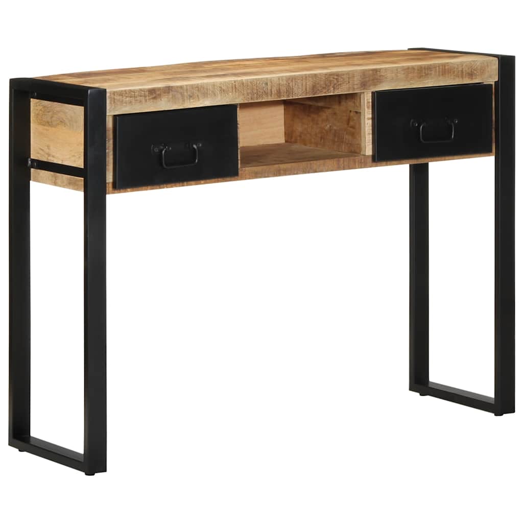 Tavolo Consolle 100x35x75 cm in Legno Massello di Mango Grezzo