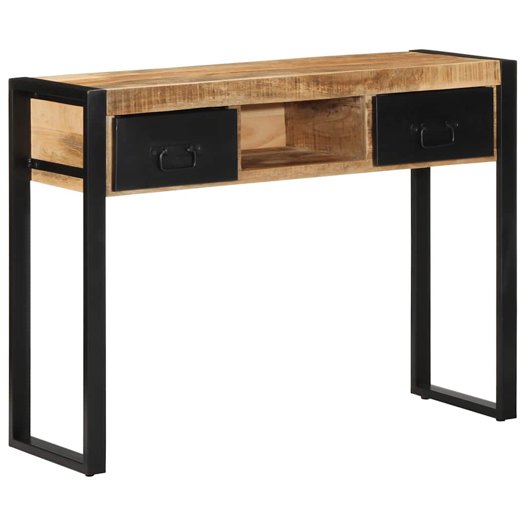 Tavolo Consolle 100x35x75 cm in Legno Massello di Mango Grezzo