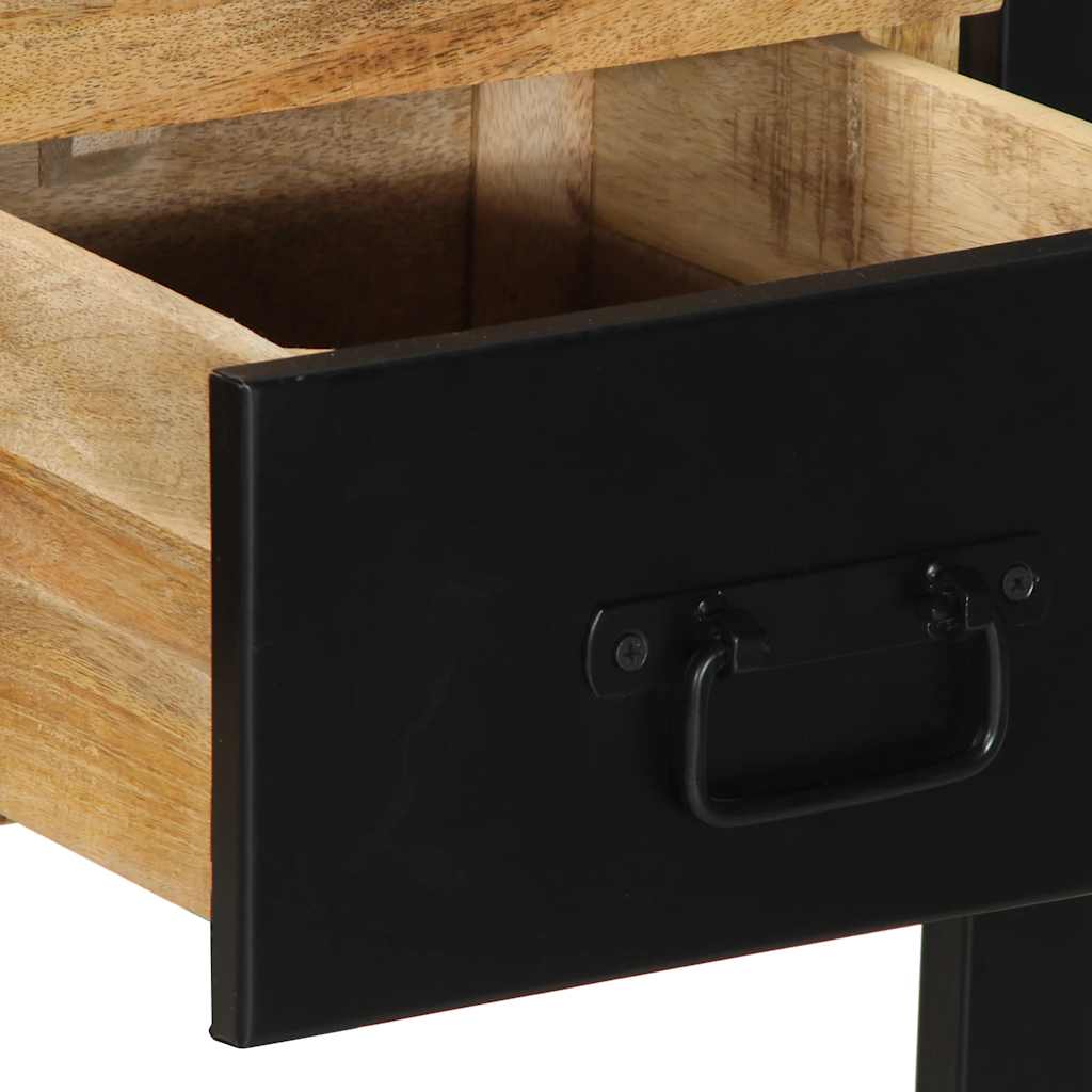 Tavolo Consolle 100x35x75 cm in Legno Massello di Mango Grezzo