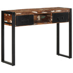 Tavolo Consolle Multicolore 100x35x75cm Legno Massello Recupero