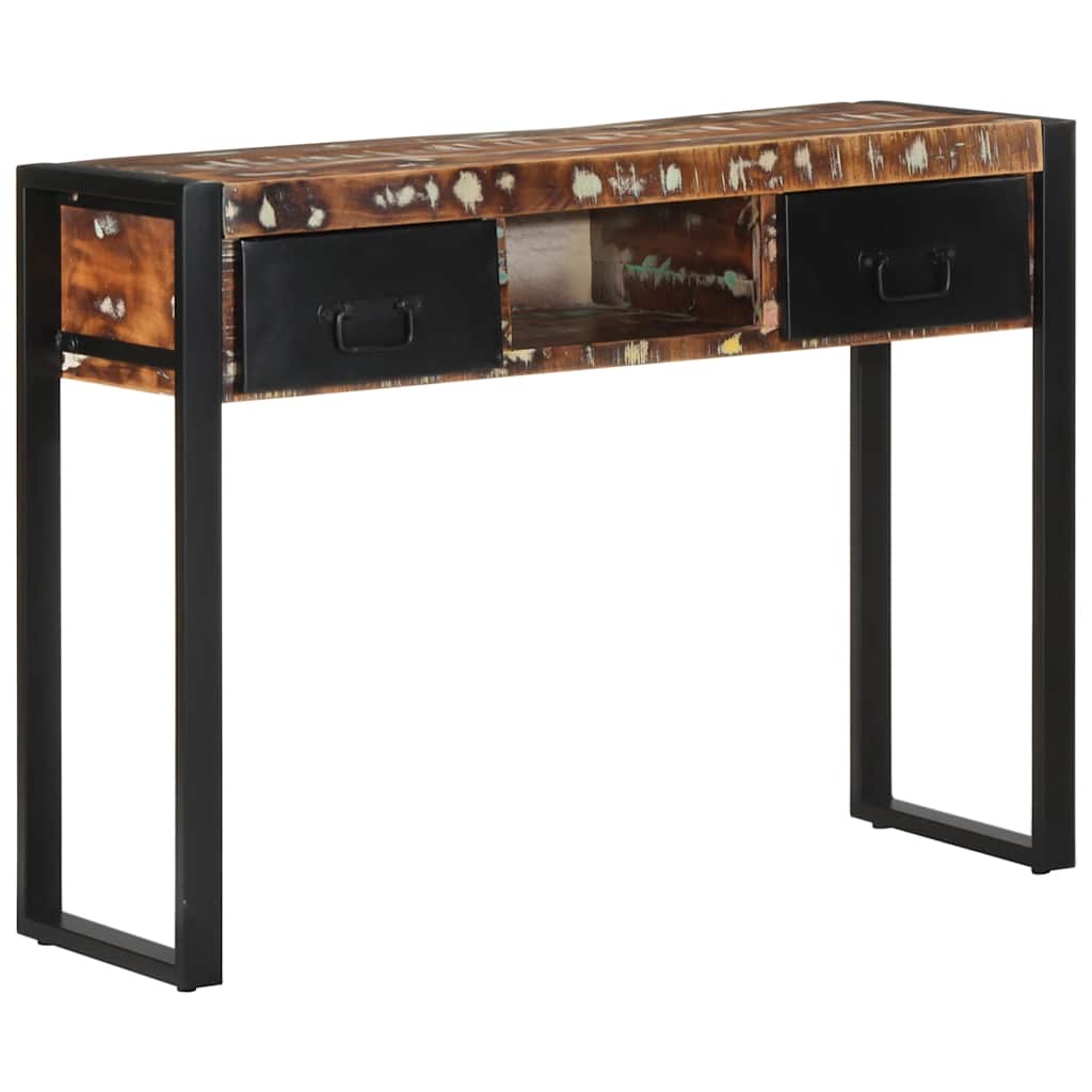 Tavolo Consolle Multicolore 100x35x75cm Legno Massello Recupero
